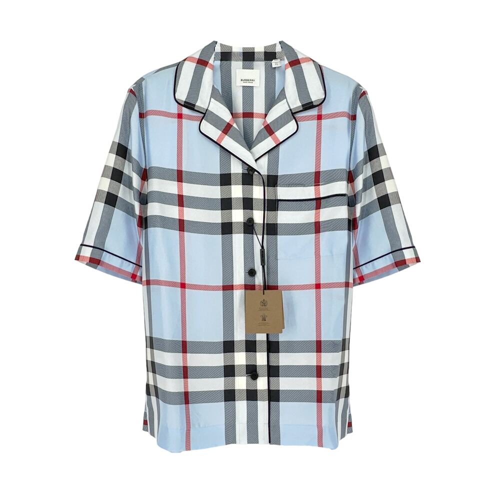 BURBERRY Tierney Bowling Shirt Pale Blue XS